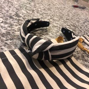 Lele Sadoughi black and white stripe headband